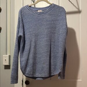 SO Women's Light Blue Waffle Knit Sweater